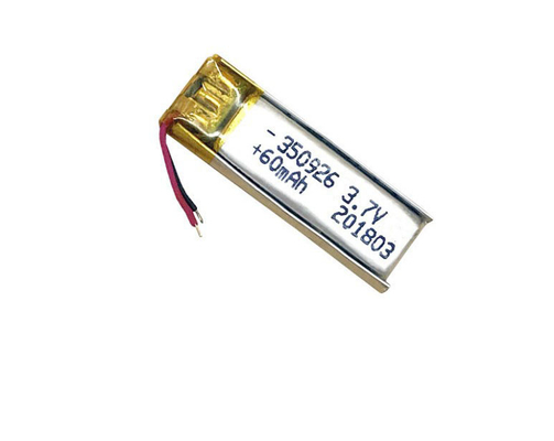 500 টিরও বেশি চক্র জীবন পুনরায় চার্জযোগ্য 3.7V 60mAh লিথিয়াম আয়ন পলিমার 350926 ইয়ারফোনের জন্য ব্যাটারি