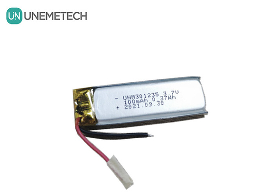 3.7V 100mAh 301235 গ্রাহক ইলেকট্রনিক্সের জন্য রিচার্জযোগ্য লিথিয়াম পলিমার ব্যাটারি
