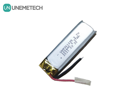 3.7V 100mAh 301235 গ্রাহক ইলেকট্রনিক্সের জন্য রিচার্জযোগ্য লিথিয়াম পলিমার ব্যাটারি
