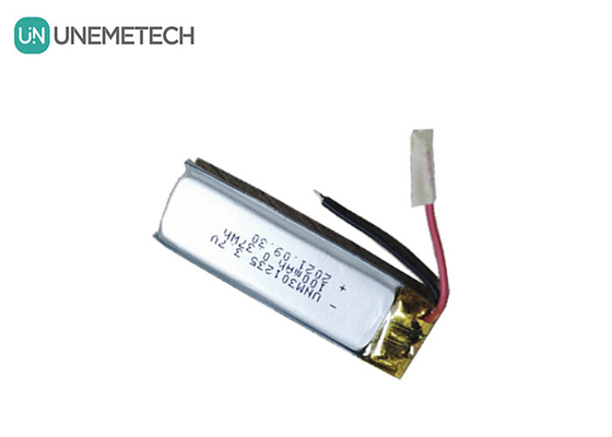 3.7V 100mAh 301235 গ্রাহক ইলেকট্রনিক্সের জন্য রিচার্জযোগ্য লিথিয়াম পলিমার ব্যাটারি