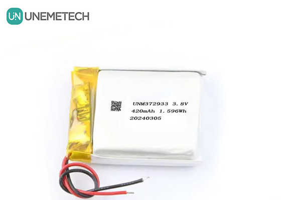 কাস্টমাইজড 3.8V 420mAh উচ্চ ভোল্টেজ লিপো ব্যাটারি 372933 4.35V লিথিয়াম ব্যাটারি স্মার্ট ঘড়ি জন্য