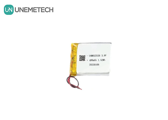 কাস্টম 3.8V 400mAh উচ্চ ভোল্টেজ লিথিয়াম আয়ন ব্যাটারি প্যাক 622526 স্মার্ট ঘড়ি জন্য