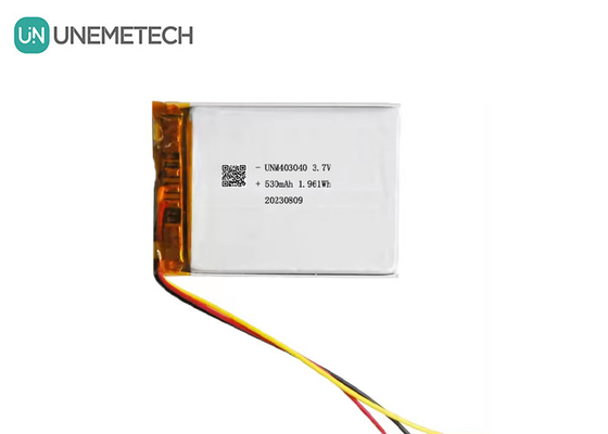 3.7V 530mAh কাস্টম লিথিয়াম পলিমার ব্যাটারি 403040 UL1642 লং সাইকেল লাইফ সহ