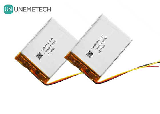 3.7V 530mAh কাস্টম লিথিয়াম পলিমার ব্যাটারি 403040 UL1642 লং সাইকেল লাইফ সহ