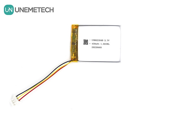3.7V 450mAh রিচার্জযোগ্য লিথিয়াম-আয়ন পলিমার ব্যাটারি 423040 3C ডিজিটাল প্রোডাক্টের জন্য