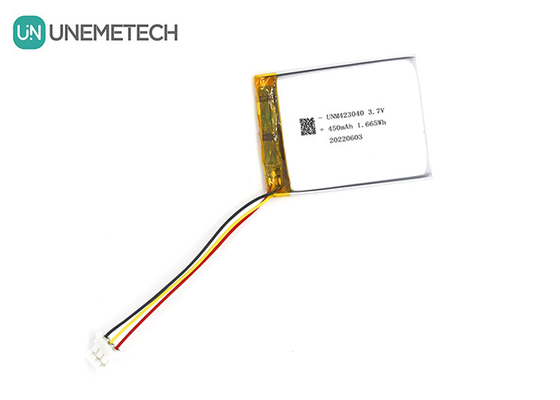 3.7V 450mAh রিচার্জযোগ্য লিথিয়াম-আয়ন পলিমার ব্যাটারি 423040 3C ডিজিটাল প্রোডাক্টের জন্য