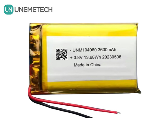 UNEMETECH 4.35V উচ্চ ভোল্টেজ Lipo ব্যাটারি 104060 3.8V 3600mAh লিথিয়াম আয়ন পলিমার ব্যাটারি