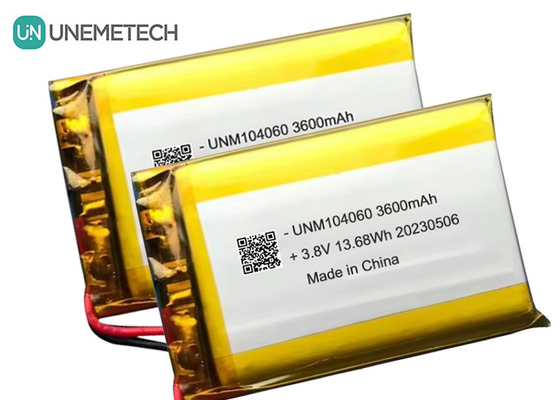 UNEMETECH 4.35V উচ্চ ভোল্টেজ Lipo ব্যাটারি 104060 3.8V 3600mAh লিথিয়াম আয়ন পলিমার ব্যাটারি