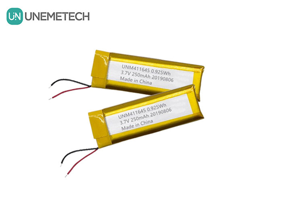 3.7V 250mAh লি-পলিমার ব্যাটারি 411645 / পিওএস মেশিনের জন্য লিপো রিচার্জেবল ব্যাটারি প্যাক