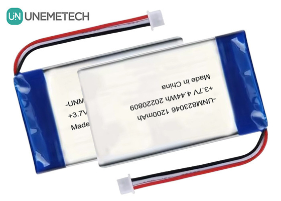 রিচার্জযোগ্য লিথিয়াম পলিমার ব্যাটারি 3.7 ভি 1200mah 4.44 Wh 823046 প্যাচ পলিমার ব্যাটারি