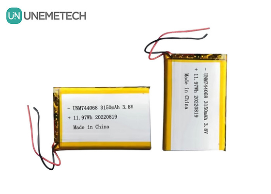 রিচার্জেবল হাই ভোল্টেজ লিপো ব্যাটারি 3.8V 744068 3150mah ব্যাটারি জিপিএস ট্র্যাকিং সিস্টেমের জন্য