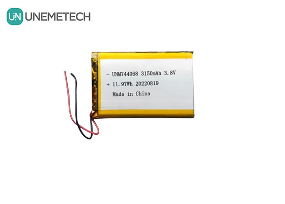 রিচার্জেবল হাই ভোল্টেজ লিপো ব্যাটারি 3.8V 744068 3150mah ব্যাটারি জিপিএস ট্র্যাকিং সিস্টেমের জন্য