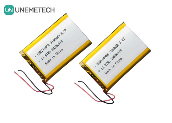 রিচার্জেবল হাই ভোল্টেজ লিপো ব্যাটারি 3.8V 744068 3150mah ব্যাটারি জিপিএস ট্র্যাকিং সিস্টেমের জন্য