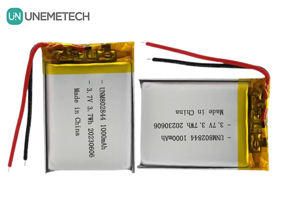 3.7V রিচার্জেবল লিথিয়াম-আইওন ব্যাটারি 1000mAh 802844 লি-পলিমার ব্যাটারি ছোট গৃহস্থালী যন্ত্রপাতি জন্য