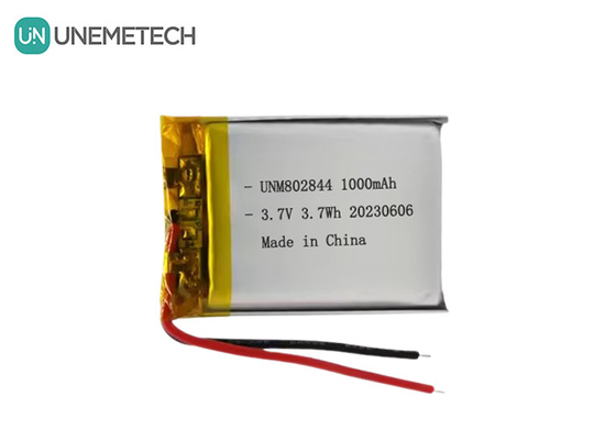 3.7V রিচার্জেবল লিথিয়াম-আইওন ব্যাটারি 1000mAh 802844 লি-পলিমার ব্যাটারি ছোট গৃহস্থালী যন্ত্রপাতি জন্য