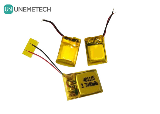 UNEMETECH 401115 রিচার্জযোগ্য পলিমার লিথিয়াম ব্যাটারি / 3.7V 40mAh ইয়ারফোন ব্যাটারি
