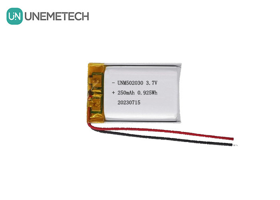 সৌন্দর্য ডিভাইসের জন্য UNEMETECH 3.7V 250mAh রিচার্জযোগ্য লিথিয়াম পলিমার ব্যাটারি 502030