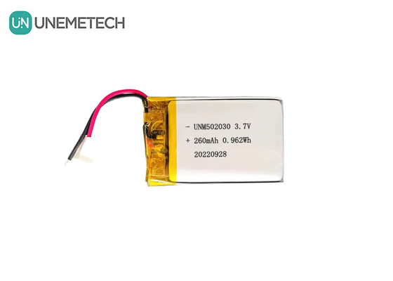 রিচার্জেবল লিপো ব্যাটারি 502030 / 3.7V 260mAh ছোট কাস্টম লিথিয়াম পলিমার ব্যাটারি
