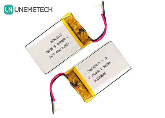 রিচার্জেবল লিপো ব্যাটারি 502030 / 3.7V 260mAh ছোট কাস্টম লিথিয়াম পলিমার ব্যাটারি