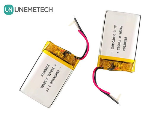 রিচার্জেবল লিপো ব্যাটারি 502030 / 3.7V 260mAh ছোট কাস্টম লিথিয়াম পলিমার ব্যাটারি