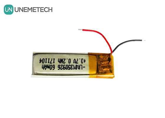 500 টিরও বেশি চক্র জীবন পুনরায় চার্জযোগ্য 3.7V 60mAh লিথিয়াম আয়ন পলিমার 350926 ইয়ারফোনের জন্য ব্যাটারি