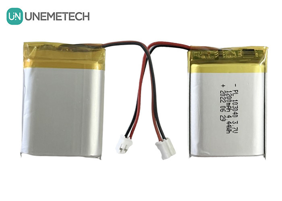 গ্রাহক ইলেকট্রনিক্সের জন্য 1200mAh রিচার্জযোগ্য লিথিয়াম-আয়ন পলিমার 3.7V ব্যাটারি 103040