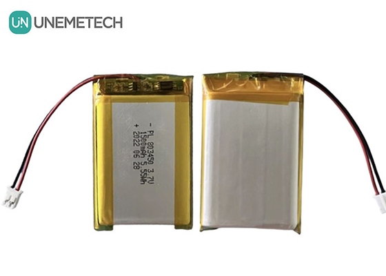 UNEMETECH 1.5A রিচার্জযোগ্য লি-পলিমার ব্যাটারি 803450 / 3.7V 1500mAh লিথিয়াম আয়ন পলিমার ব্যাটারি
