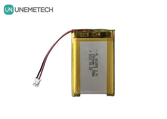 UNEMETECH 1.5A রিচার্জযোগ্য লি-পলিমার ব্যাটারি 803450 / 3.7V 1500mAh লিথিয়াম আয়ন পলিমার ব্যাটারি