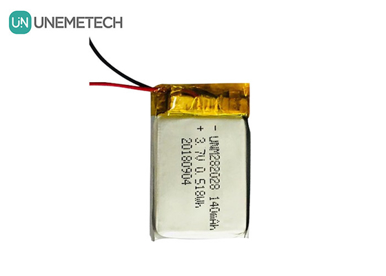 স্বয়ং-নিষ্কাশন লিপো ব্যাটারি 282028 / 3.7V 140mAh লিথিয়াম পলিমার ব্যাটারি পোশাকযুক্ত ডিভাইসের জন্য