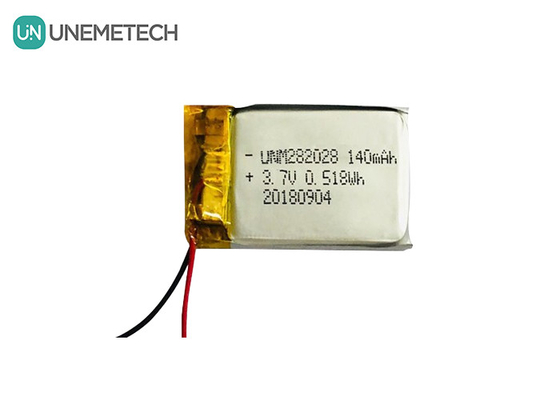 স্বয়ং-নিষ্কাশন লিপো ব্যাটারি 282028 / 3.7V 140mAh লিথিয়াম পলিমার ব্যাটারি পোশাকযুক্ত ডিভাইসের জন্য