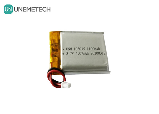 UNEMETECH 3.7V 1100mAh লিথিয়াম পলিমার ব্যাটারি / লং সাইকেল লাইফ রিচার্জেবল লিপো ব্যাটারি 103035