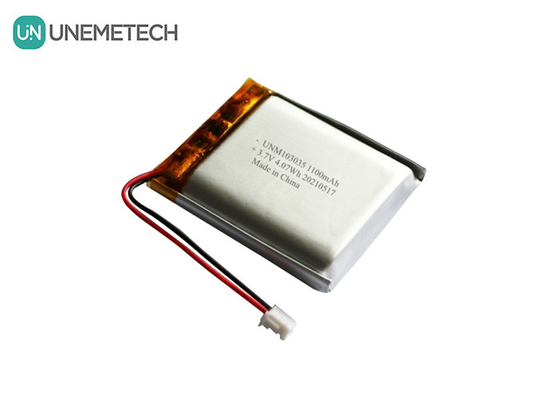 UNEMETECH 3.7V 1100mAh লিথিয়াম পলিমার ব্যাটারি / লং সাইকেল লাইফ রিচার্জেবল লিপো ব্যাটারি 103035
