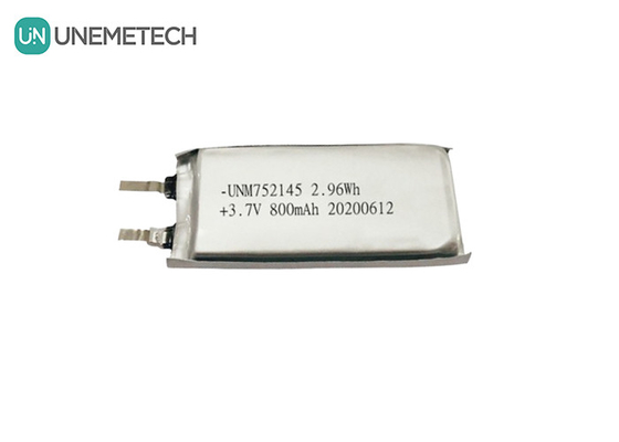 এমএসডিএস অনুমোদিত 3.7V 800mAh রিচার্জযোগ্য লিথিয়াম পলিমার ব্যাটারি 752145 পোশাকযোগ্য ডিভাইসের জন্য