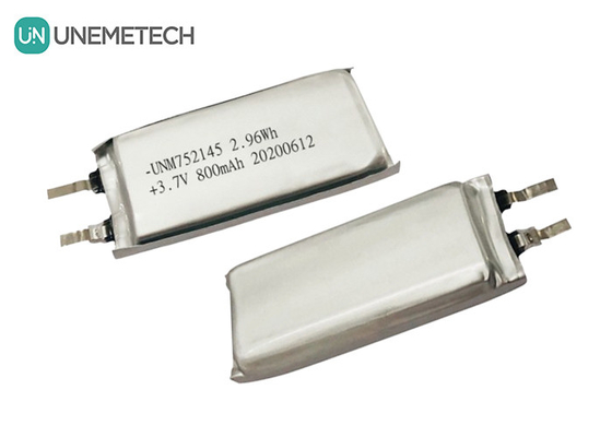 এমএসডিএস অনুমোদিত 3.7V 800mAh রিচার্জযোগ্য লিথিয়াম পলিমার ব্যাটারি 752145 পোশাকযোগ্য ডিভাইসের জন্য