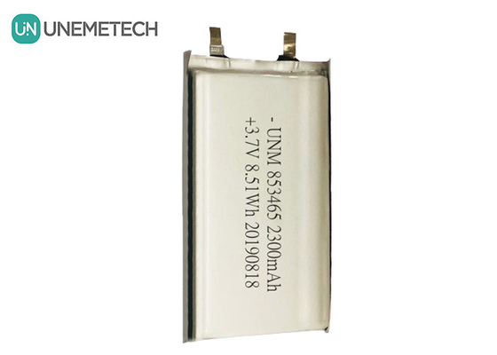 3.7V 2300mah সিঙ্গেল সেল লিথিয়াম পলিমার ব্যাটারি প্যাক 853465 IEC62133 সঙ্গে মেডিকেল সরঞ্জাম জন্য