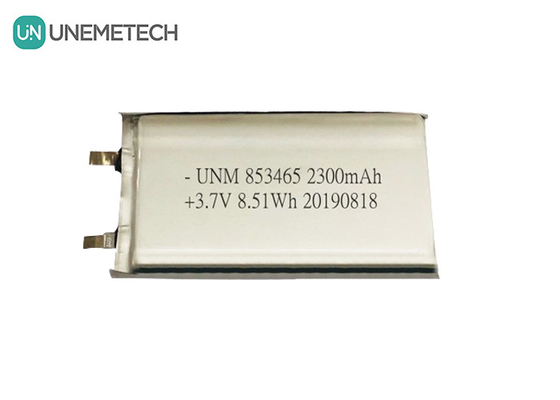 3.7V 2300mah সিঙ্গেল সেল লিথিয়াম পলিমার ব্যাটারি প্যাক 853465 IEC62133 সঙ্গে মেডিকেল সরঞ্জাম জন্য