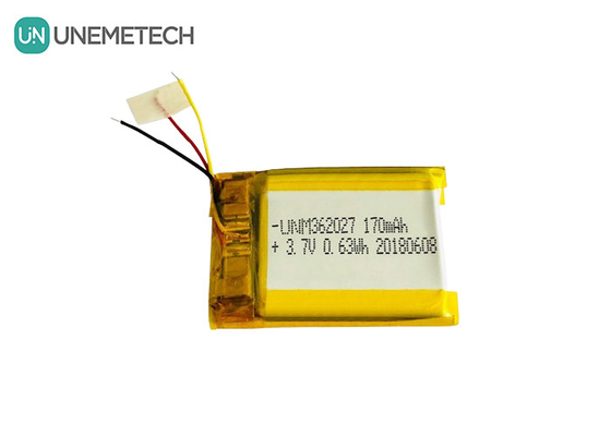 সিলভার 3.7V 170mAh কাস্টম লি-পোলায়ার ব্যাটারি 362027 পোর্টেবল প্রিন্টার মেডিকেল ডিভাইসের জন্য