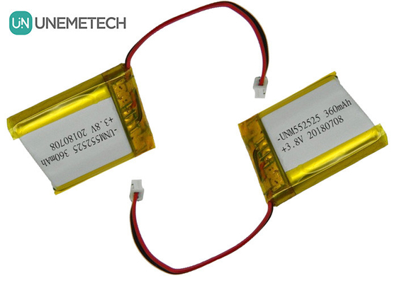4.35V 360mAh পলিমার হাই ভোল্টেজ লিথিয়াম আয়ন ব্যাটারি 552525 3.8V পোর্টেবল ডিভাইসের জন্য