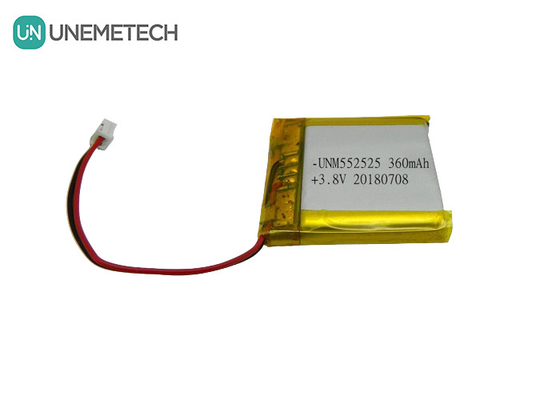 4.35V 360mAh পলিমার হাই ভোল্টেজ লিথিয়াম আয়ন ব্যাটারি 552525 3.8V পোর্টেবল ডিভাইসের জন্য