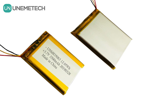 3.7V 3500mAh কাস্টম বড় লিথিয়াম পলিমার ব্যাটারি 835063 মেডিকেল সৌন্দর্য সরঞ্জাম জন্য