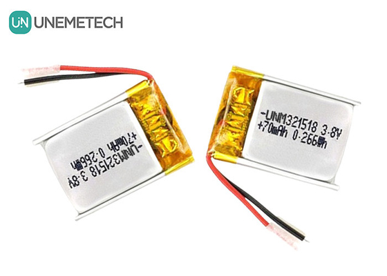 3.8V হাই ভোল্টেজ লি-আইন ব্যাটারি আল্ট্রা ছোট লিপো ব্যাটারি 4.35V 70mAh 321518 জিপিএস ট্র্যাকারের জন্য
