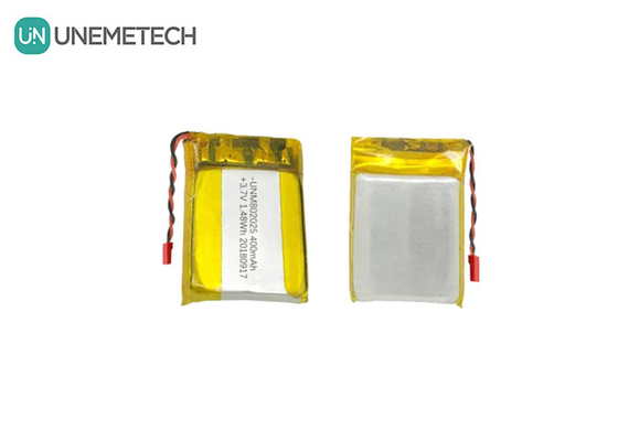 802025 লিথিয়াম পলিমার ব্যাটারি 3.7V 400mAh জিপিএস ট্র্যাকারের জন্য রিচার্জযোগ্য লিপিও ব্যাটারি