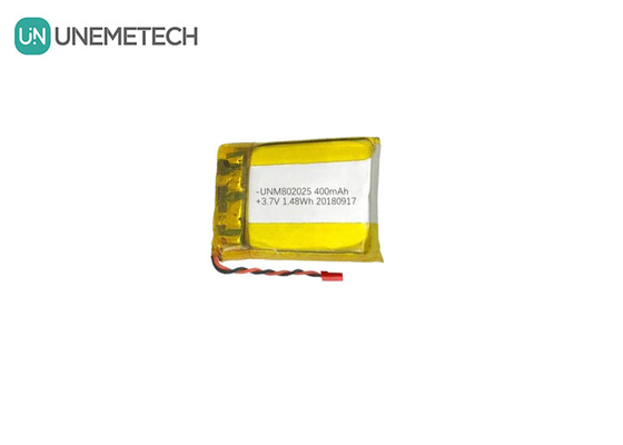 802025 লিথিয়াম পলিমার ব্যাটারি 3.7V 400mAh জিপিএস ট্র্যাকারের জন্য রিচার্জযোগ্য লিপিও ব্যাটারি
