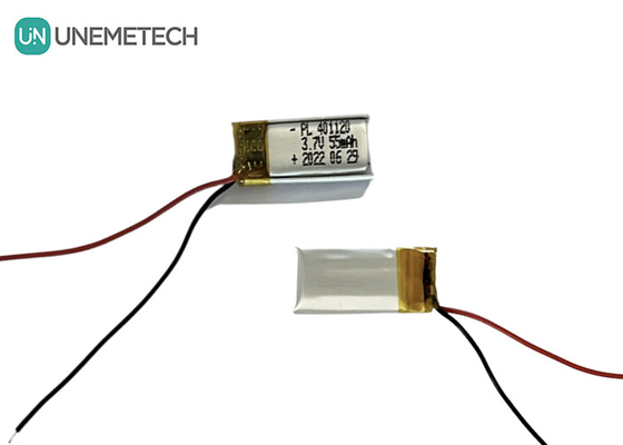 3.7V 55mAh ছোট লিথিয়াম পলিমার ব্যাটারি 401120 লি পলি ব্যাটারি ছোট স্মার্ট LED আলো জন্য