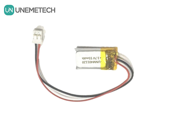 401120 3.7V 55mAh কাস্টম তৈরি লিপো ব্যাটারি / হেডফোন রিচার্জযোগ্য লিপো ব্যাটারি