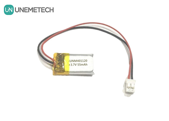 401120 3.7V 55mAh কাস্টম তৈরি লিপো ব্যাটারি / হেডফোন রিচার্জযোগ্য লিপো ব্যাটারি