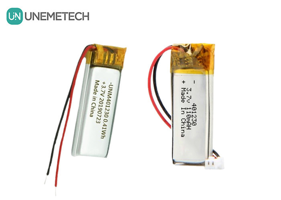 401230 লিথিয়াম পলিমার ব্যাটারি 3.7V 110mAh রিচার্জযোগ্য লিপো ব্যাটারি ইয়ারফোনের জন্য
