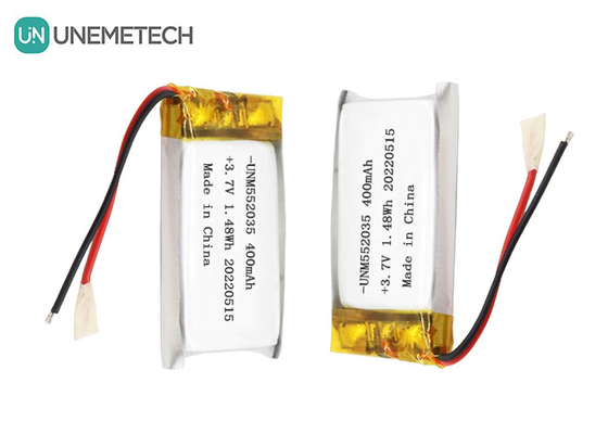 3.7V রিচার্জযোগ্য লিথিয়াম আয়ন পলিমার ব্যাটারি 552035 400mAh Li Po ব্যাটারি ওয়্যারলেস ডিভাইসের জন্য