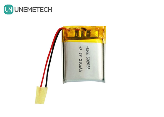 3.7V 210mAh কাস্টম লিথিয়াম পলিমার ব্যাটারি 502025 ই-বাইক সিস্টেমের জন্য পিসিবি এবং সীসা তারের সাথে