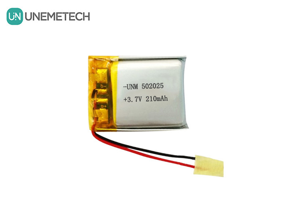 3.7V 210mAh কাস্টম লিথিয়াম পলিমার ব্যাটারি 502025 ই-বাইক সিস্টেমের জন্য পিসিবি এবং সীসা তারের সাথে